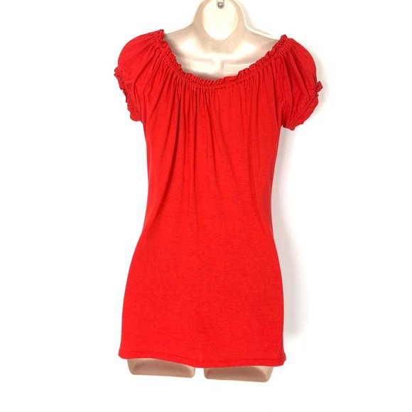 3/$25 Smart Set Red Ruffled Top Summer Shirt S - Picture 7 of 10